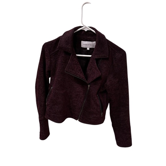 cupcakes & cashmere Jackets & Blazers - Cupcakes and Cashmere maroon cute zip up jacket